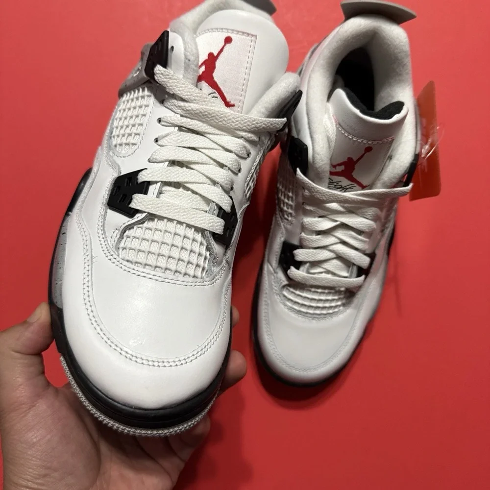 New Nike Air Jordan Retro 4 Sneakers IV Cement Grey GS 2025 OG White IB4171-100